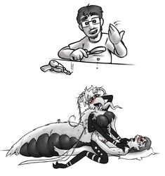 antennae_(anatomy) anthro anthro_penetrated arthropod big_breasts breast_grab breasts cowgirl_position dipteran duo female female_on_human female_on_top female_penetrated genitals half-dude hand_on_breast hi_res human human_on_anthro human_penetrating human_penetrating_anthro insects interspecies male male_on_anthro male_on_bottom male_penetrating male_penetrating_female mammal misty_(half-dude) mosquito multi_arm multi_limb on_bottom on_top orgasm_face penetration penis pillow pussy sex shrink_ray simple_background straight tongue tongue_out vaginal_penetration white_background