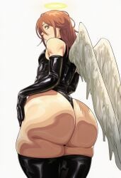 ai_generated angel_devil_(chainsaw_man) big_ass chainsaw_man chubby fat_ass femboy gay latex latex_gloves leotard thick_thighs voluptuous voriksan