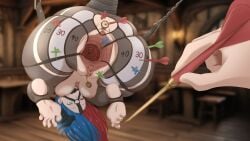 1girls anal_object_insertion bloody_doll dart death dragon_girl guro hanging_breasts helpless helpless_female ruined_anus ruined_pussy ryona sexy_punishment tagme target torture vaginal_object_insertion vaginal_penetration