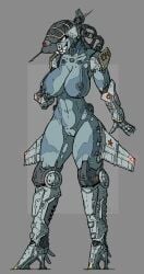 aeromorph aircraft airplane alexandrys anthro areola big_breasts breasts cockpit curvy_figure digital_media_(artwork) female fin genitals grey_body hip_wings jet living_aircraft living_machine living_vehicle machine metallic_body navel nipples non-mammal_breasts non-mammal_nipples not_furry nude nude_anthro nude_female simple_background smile solo su-27 teeth unusual_wing_placement vehicle voluptuous vulva wings