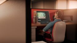 3d blowjob dispatch_(game) fellatio flambae gay male male_only noom4noom oral robert_robertson sucking sucking_penis under_the_desk under_the_table yaoi