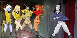 2012 5girls alien alternate_version_available andorian_(species) antennae_(anatomy) anthro betty_(inspector97) black_hair blonde_hair blue_shirt blue_skin boots caitian_(species) caption cardassian_(species) cat_ears cat_tail dhira_(kaijuduke) elevator english_text female female_only human humanized humanoid inspector97 john_f._ridley lens_flare lifted_skirt multiple_females multiple_girls orange_skin panties perry_(inspector97) phaser red_shirt shiboline_m'ress spaceship spaceship_interior star_trek star_trek_the_animated_series starfleet_insignia starfleet_uniform stockings tail text thong thrala_(inspector97) upskirt url vulva wardrobe_malfunction white_hair yellow_sclera yellow_shirt