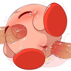 anal anal_sex anus blowjob butt cotora_omiduki cum cum_in_mouth cum_in_pussy cum_on_ass cum_on_butt feet feet_up fellatio kirby kirby_(series) male nintendo peeing peeing_during_sex peeing_while_penetrated penis pink_body pink_skin pussy pussy_juice red_feet tear tears urination urine vagina wet