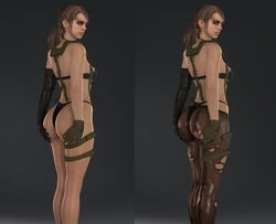 1girls 3d 3d_(artwork) ass dat_ass female female_only metal_gear_solid metal_gear_solid_v metal_gear_solid_v:_the_phantom_pain quiet_(metal_gear) solo source_filmmaker