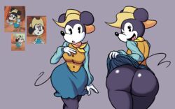 1girls 2020 2020s anthro ass ass_focus big_ass big_butt black_fur black_skin breasts butt clothing cowboy_hat cowboy_outfit cute disney female female_focus female_only furry furry_female hand_on_breast lovetopullmicke mickey_mouse_shorts minnie_mouse mouse mouse_ears mouse_girl mouse_tail murid murine rodent rodent_humanoid skirt skirt_lift smile tagme tail