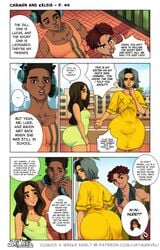 2020 2boys 2girls 5_panel_comic abs angry annoyed apartment ass ass_focus big_ass big_breasts big_butt biracial black blush bottom_heavy breasts brown_eyes brown_hair carmen_and_kelsie carmen_marvello chains chin_stroking comic dark-skinned_female dark-skinned_male dialogue dreadlocks dyed_hair english_dialogue english_text female freckles giant_ass green_dress half_sister half_sisters headphones height_difference hourglass_figure huge_ass jay-marvel large_ass large_breasts latina leonardo_(jay-marvel) long_fingernails long_taglist lucas_(jay-marvel) male multiple_boys multiple_girls muscular_male necklace original oversized_shirt page_44 painted_nails palm_tree profile_view raised_eyebrow raven_ray red_hair shirtless shocked_expression shorter_male shorts siblings sisters small_breasts smirk sneakers straight surprised sweatdrop tall taller_male tan_skin teal_hair text thick_eyebrows thick_thighs tight_clothes tight_clothing towel twitter vans wavy_hair wide_hips