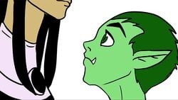 1boy 1girls 2d 2d_animation alien alien_girl alien_look_like_human animated beast_boy blackfire dc femdom foot_fetish footjob komand'r laughing mp4 sound tan-skinned_female tan_skin teen_titans video