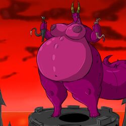 1:1 3_toes 3girls 4_fingers activision anthro bartok_the_magnificent breasts corrupted_cynder crossover cynder don_bluth dragon ember_(spyro) feet female fingers group hi_res ludmilla_(bartok) macro multiple_girls non-mammal_breasts nude overweight shinysteel spyro_the_dragon toes video_games