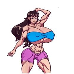 1girls amazon arm_up big_ass big_breasts black_hair blue_eyes breasts_bigger_than_head color female female_only hand_behind_head huge_breasts long_hair looking_at_viewer muscles muscular muscular_female n647 nipple_bulge nipples_visible_through_clothing original original_character skimpy smile smiling solo thick_thighs veronica_de_liz voluptuous wide_hips