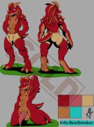 1_eye absurd_res anthro balls big_balls digitigrade draconid dragon dragon_penis dragonborn dreadlocks erlo erlo_bearbreaker exposed_penis genitals hi_res horn male male_only masterzoroark666 model_sheet muscular muscular_anthro muscular_male pants_only penis reptile reptile_humanoid reptile_penis scalie solo stubby_tail tagme