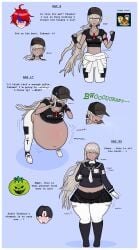 big_belly big_breasts bloated_belly blonde_hair burping chubby chugachugs clothed clothing eating fast_food fat female_focus grey_eyes hat indigestion maruko_gaku nauseous oosuzuki_kurara outgrowing_clothes overeating rumbling_stomach stuffed_belly stuffing takumi_sumino tan_skin the_hundred_line_-last_defense_academy- torn_clothes tsubasa_kawana wardrobe_malfunction weight_gain