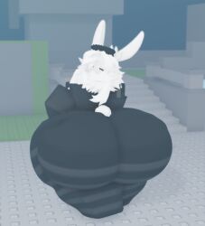 1girls 3d ass ass_focus big_ass bunny_girl fat_ass furry original_character presenting_hindquarters roblox robloxian tagme