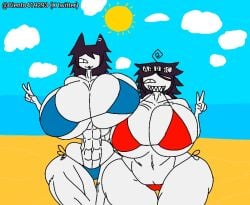 2girls ass beach big_ass big_breasts big_thighs big_tits bikini bikini_top breasts cat_girl cientos_09_(editor) edit edited fat_female fpe fundamental_paper_education huge_ass huge_breasts huge_thighs huge_tits miss_circle_(fundamental_paper_education) miss_thavel_(fundamental_paper_education) muscular_female sexy sexy_pose smile solo_female sun tagme teacher thighs tits vacations