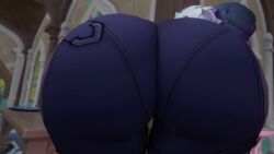 1girls 3d animated ass ass_closeup ass_focus ass_shake big_ass blue_hair genshin_impact green_eyes hi_res hoyoverse jiggle jiggling_ass kishi looking_at_viewer looking_back no_sound pleasure_face seductive seductive_look short_hair tagme teasing thick_ass thick_thighs tight_clothing video yelan_(genshin_impact)