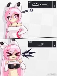 ami_(gwain_saga) black_bra bra_strap_is_showing_(meme) cute_face gwain_saga pink_eyes pink_hair questionable sfw