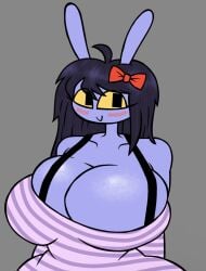 breasts clothed clothed_female female female_only hair huge_breasts jax_(the_amazing_digital_circus) solo solo_female tagme the_amazing_digital_circus transgender transgender_woman transgender_woman_(lore)