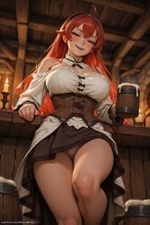ai_art ai_generated art cartoon_art eris_greyrat honeywaifu mushoku_tensei nsfw thick_women