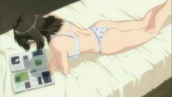 1girls ass ass_focus big_ass big_breasts bra brown_hair busty cleavage curvaceous curvy curvy_body curvy_figure female female_focus female_only floral_print green_eyes hair_between_eyes high_resolution hourglass_figure hourglass_figured_female large_breasts long_hair lying_on_bed lying_on_stomach magazine mature mature_female midriff milf natsukawa_machiko navel panchira_teacher panties pinup reading reading_magazine sensei sexy sexy_body sexy_female sexy_pose shoulder_length_hair solo solo_focus teacher thick_thighs thighs underwear underwear_only viewed_from_behind watermark wedgie white_skin wide_hips