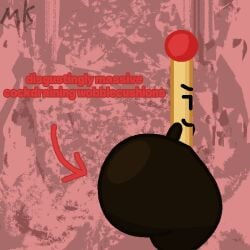 1girls arrow arrow_pointing_to_ass ass ass_focus battle_for_dream_island bfdi big_ass big_ass_(female) description female female_focus female_only huge_ass huge_ass_(female) marklimarko match_(bfdi) object_shows osc side_view text thick thick_ass thick_thighs thighs