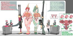 6girls abs anatomy anatomy_reference black_legwear black_thighhighs blue_eyes blue_hair breasts cleavage clothing cross_section cum cum_in_pussy cum_in_uterus cum_inside df_kraken_(artist) early_pregnancy fallopian_tubes female fetus giantess glasses green_hair gun impregnation legs_together long_hair muscular muscular_female nipple_piercing nipples original original_character ovaries ovum pink_eyes pink_hair pregnant pussy red_hair short_hair silver_hair size_difference stats thighhighs umbilical_cord uterus wide_hips x-ray