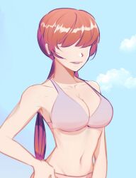 1girls big_breasts bikini dan_koflove dan_koflove_(artist) king_of_fighters light-skinned_female light_skin long_hair outdoors pale-skinned_female pale_skin red_hair shermie_(kof) thick