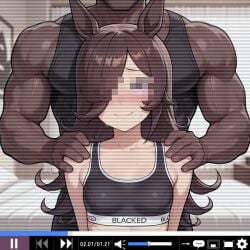 ai_generated blacked censor_bar cheating cuckold dark-skinned_male netorare recording rice_shower_(umamusume) size_difference small_breasts tagme tv_screen umamusume