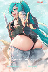 1girls ass ass_bigger_than_head ass_focus ass_up big_ass big_thighs bikini bikini_bottom bikini_top bra breasts breasts_out bubble_ass bubble_butt butt butt_focus camel_toe cameltoe clothed clothing curvy curvy_body curvy_female curvy_figure curvy_hips erect_nipples erect_nipples_under_clothes fat_ass hatsune_miku huge_ass huge_butt huge_thighs massive_thighs nipple_bulge nipples nipples_visible_through_clothing panties pants_down pants_pulled_down perky_breasts perky_nipples pointing presenting presenting_ass presenting_butt presenting_hindquarters prywinko sideboob small_breasts sweatdrop sweaty sweaty_body thick_ass thick_legs thick_thighs thigh_gap thunder_thighs thunderthighs tits tits_out vocaloid wide_hips wide_thighs