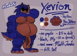 1boy anthro balls big_ass character_sheet chubby dialogue english_text erection fat_ass hunbun46 male male_only muscular nude original_character penis sonic.exe_(series) sonic_(series) text