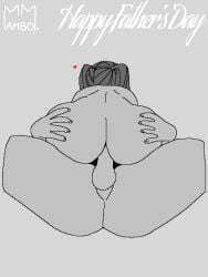 1boy 1boy1girl 1girls anal anal_penetration anal_sex ass ass_grab big_ass butt fat_ass father father_and_daughter fathers_day grey_background implied_anal implied_incest incest love mambo_master passionate pigtails riding simple_coloring