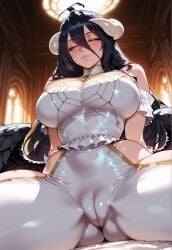 1girl 1girls absurd_res absurdres ai_generated albedo_(overlord) ass big_ass big_breasts black_hair breasts female female_focus hi_res high_quality high_resolution highres horn horns large_ass large_breasts nekromant overlord_(maruyama) solo_focus straight thick_thighs white_horn white_horns wide_hips yellow_eyes