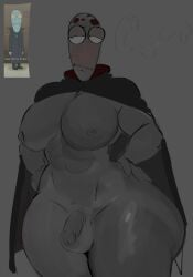 abs big_chest big_pecs blush blushing blushing_male bottom_heavy bottom_heavy_male busty freeposers solar_opposites wide_hips
