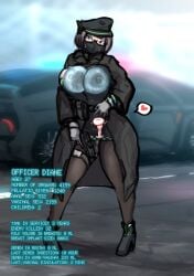 1girls black_legwear black_skirt breasts brown_eyes clothed clothing cum cum_in_pussy cum_in_uterus cum_inside df_kraken_(artist) fallopian_tubes female female_soldier gun holding_gun holding_pistol holding_weapon mask masked_female nipples original original_character ovaries pistol police police_uniform policewoman short_hair skirt soldier solo spread_legs standing stats uterus wide_hips x-ray