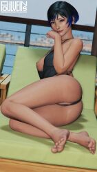 3d cleavage female female_focus female_only foulveins leotard reina_mishima tagme tekken tomboy