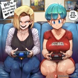 1futa 1girl 1girls ai_assisted ai_generated android android_18 anime anime_style balls big_ass big_breasts black_balls blonde_hair bloomers blue_hair bob_cut boobs breasts bulma bulma_(dragon_ball) bulma_briefs caption clitoris cock comic comic_page curvaceous curvaceous_body curvaceous_female curvaceous_figure cyborg cyborg_girl dialogue dickgirl dragon_ball dragon_ball_super dragon_ball_z female female_focus fit_female futa futa_on_female futa_only futa_sans_pussy futa_with_female futanari futanari_only girl girly glowing_penis golden_penis hentai high_resolution highres horny hourglass_figure huge_ass huge_balls huge_boobs huge_breasts huge_butt huge_cock huge_penis huge_testicles huge_thighs lustyna manga manga_page medium_ass medium_breasts medium_penis muscular patreon penis pussy self_upload sexy shiny speech_bubble stable_diffusion story tagme text text_bubble two_tone_penis uncensored vagina voluptuous voluptuous_female waifu waifu_diffusion worship