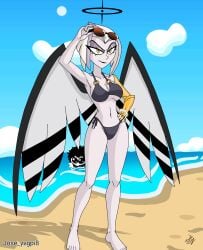 beach bikini boobs hazbin_hotel hazbin_hotel_(season_2) jose_yvgpi8 josetolleres2 josey8_(oc)(jose_yvgpi8) lute_(hazbin_hotel) oc tagme