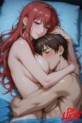 1boy 1girls adult adult_and_teenager adult_female after_sex age_difference ai_generated bed bed_sheet bedroom bible_black blush bodily_fluids breast_press breasts brown_hair busty completely_nude cuddling dh_lucky duo_focus earrings embrace excessive_sweat faithful_to_the_anime female hair_intakes happy head_on_pillow high_resolution hugging indoors jewelry lipstick long_hair lotus_position lovers lying_on_person male male/female mature mature_female milf minase_taki muscular muscular_male nail_polish night nude older_female_and_younger_male older_woman_and_younger_man pillow red_hair romantic romantic_couple short_hair smile student_and_teacher sweat sweatdrop sweating sweating_profusely takashiro_hiroko teacher_and_student teenage_male teenager toned toned_body toned_male under_covers upper_body very_long_hair younger_male
