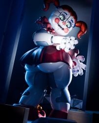 1girls 2026 3d 3d_(artwork) 3d_render animatronic animatronic_female animatronic_girl ass ass_focus baby_(fnafsl) background big_breasts big_butt big_nipples breasts butt circus_baby circus_baby_(fnaf) circus_baby_(original) clown clown_girl duranomates eyes female female_only five_nights_at_freddy's five_nights_at_freddy's:_help_wanted five_nights_at_freddy's:_sister_location fnaf full_body green_eyes hair looking_at_viewer looking_back nipples red_clothing red_hair red_skirt robot robot_girl robot_humanoid scottgames sister_location solo solo_female thick_thighs white_body white_skin