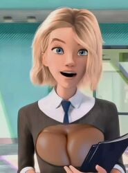 1girls ai ai-created ai_assisted ai_generated big_breasts blonde_hair gwen_stacy gwen_stacy_(spider-verse) looking_at_viewer marvel piercing short_hair sound sound_edit spanish spanish_voice_acting speaking speaking_spanish spider-gwen spider-man:_into_the_spider-verse spider-man_(series) tagme video voice