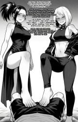 1boy 2girls ai_generated ass asserting_dominance assertive assertive_female bad_end barefoot betrayal big_ass breasts cooperative_footjob cumming defeated defeated_hero defeated_male denki_anma dialogue dominant dominant_female domination dress edited feet female femdom foot_domination foot_fetish foot_focus foot_slave footjob footjob_over_clothes greyscale huge_breasts human humiliation imminent_rape izuku_midoriya light-skinned_female light-skinned_male light_skin male male_chastity malesub momo_yaoyorozu monochrome mr.skull my_hero_academia ochako_uraraka penis ratatatat74 ruined_orgasm standing_footjob stepped_on stepping_on_penis submissive_male tagme teamwork teamwork_(sexual) text thick_thighs trample trampled_penis trampling video villain villainess villainess_on_hero weak weak_male