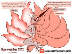 2020 3_toes 4:3 5_toes animal_genitalia animal_penis anthro balls big_tail biped bodily_fluids canid canine canine_penis claws collar cum_leaking dragon english_text erection fangs fingers fox fox_spirit fur genitals horn hypnosis hypnovember kurama male mammal meditating mind_control multi_tail naruto nude orange_body orange_fur penis red_eyes reptile ringed_eyes scalie sharp_teeth simple_background sitting smile solo solo_male soul-silver-dragon soul-silver-dragon_(character) species_transformation tailed_beast teeth text toe_claws toes toony transformation url white_background yellow_sclera