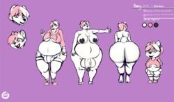 absurd_res anthro ass balls big_butt breasts danny_(lepidusdelsol)_(character) dirtyscoundrel english_text fur futanari genitals hair hi_res mammal nipples nude overweight overweight_anthro overweight_futanari penis polar_bear simple_background solo text thick_thighs ursid ursine wide_hips