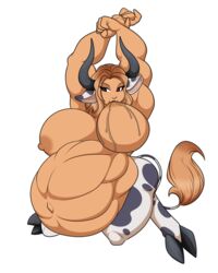 belly big_belly female horns huge_belly lactation minotaur minotaur_female musclegut muscular_female pregnant riddleaugust taur