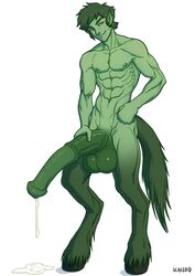 1boy abs animal_genitalia animal_humanoid animal_penis artist_name balls ballsack beast_boy body_fur boner cum cum_drip cum_on_ground dc dc_comics dripping equine_penis erection genitals green_fur green_hair green_skin half-human hi_res holding_penis hooves horse_tail horsecock human_with_animal_genitalia human_with_horsecock humanoid inicka-iniers lean_muscle looking_at_viewer male male_nipples male_only mammal mammal_humanoid masculine masturbation medial_ring muscles muscular muscular_male nude nude_male pecs penis precum precum_drip precum_puddle satyr schizoid scrotum shaved_crotch simple_background smile smooth_penis solo standing teen_titans testicles uncensored white_background yellow_eyes