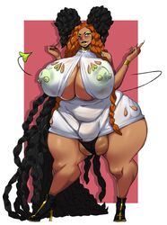 1futa big_breasts breasts bulge cleavage futa_only futanari huge_breasts hyper hyper_ass hyper_breasts large_breasts long_hair makeup nipple_bulge nipple_piercing penis_bulge rastacakez simple_background solo solo_futa thick_thighs thighs trinity_(rastacakez) very_long_hair voluptuous wide_hips