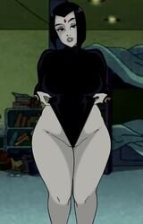 busty dc dc_comics edit female female_focus goth hourglass_figure khexxi pinup pinup_pose pose posing rachel_roth raven_(dc) risenhentaidemon tagme teen_titans wide_hips