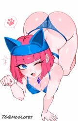 :3 ai_assisted ai_generated cat_ears clash_(series) clash_royale cute evolution_firecracker_(clash_royale) fake_animal_ears fangs female firecracker_(clash_royale) lingerie lingerie_only moglotbs on_all_fours one_eye_closed open_mouth paw_pose supercell tagme