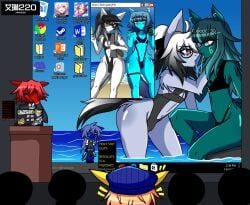 2025 3girls 4boys a_mysterious_figure_(horse_race_tests) accidentally_showing_porn airiin220 anthro bulge bulge_through_clothing bullet_n_board cyan_(horse_race_test) desktop desktop_screen desktop_wallpaper english_text female femboy femboy/femboy furry garbage_bin_(horse_race_tests) horse horse_ears horse_race_tests leotard lightning_strikes_thrice male male/male male_focus meme presentation resolute_mind_afternoon superstitional_realism swimsuit swimwear text thong tomboy yaoi yaoi_with_female_audience