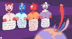 4_futa aliasing anthro artist_logo artist_name astronomical_hyper bar_emanata big_breasts big_penis blue_body blue_fur blush blush_lines bodily_fluids bovid bow_tie breasts buckteeth caprine chipmunk clothing cosmic_background countershade_breasts countershade_face countershading crossbar_emanata dialogue digital_media_(artwork) earth emanata english_text erect_nipples erection expansion extremely_long_penis eyelashes flaky_(htf) flash_emanata flower_on_head fur futanari genital_expansion genitals giggles_(htf) ground_squirrel group half-closed_eyes happy_tree_friends heart_nose heart_symbol hi_res huge_cock humanoid_genitalia humanoid_penis hyper hyper_genitalia hyper_penis intersex jewelry lammy_(htf) logo looking_pleasured mammal mephitid narrowed_eyes necklace nipples one_eye_closed open_mouth open_smile penis penis_expansion petunia_(htf) pink_body pink_fur planet porcupine purple_body purple_fur red_body red_fur rodent sciurid sheep signature skunk smile speech_bubble spherical_breasts squirrel sweat sweatdrop sweater teeth text thatdawgmurray throbbing throbbing_penis topwear wool_(fur)