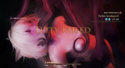 2026 captured debuff defeated duty_failed female final_fantasy_xiv gameplay_mechanics gpose_(ffxiv) hud mind_control mind_flayer monster monster_on_female naked nude seongleeyoona small_breasts status_effect sweat tagme tentacle