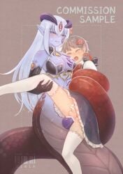 2024 2_horns 2_penises accessory alice_(mon-musu_quest!) alice_(monster_girl_quest) anal anal_sex animal_genitalia animal_penis apode artist_name balls biped blue_eyes bodily_fluids bottomless bottomless_human bottomless_male bow_ribbon breasts carrying_another carrying_partner censor_bar censored censored_genitalia censored_penis closed_eyes clothed clothed_male clothing coiling coiling_another countershading dated digital_drawing_(artwork) digital_media_(artwork) dominant dominant_gynomorph dominant_intersex double_anal double_penetration draconcopode dress duo english_text facial_markings femboy forehead_markings frilly frilly_clothing genitals grey_background grey_body grey_scales gynomorph gynomorph/male gynomorph_penetrating gynomorph_penetrating_male hair hair_accessory hair_ribbon hairbow head_markings heart_censor heart_symbol hemipenes hi_res holding_partner holding_partner's_leg horn horned_humanoid human human_on_humanoid humanoid iimia ineffective_censorship intersex intersex/male intersex_penetrating intersex_penetrating_male interspecies japanese_description jewelry lamia larger_gynomorph larger_gynomorph/small_male larger_humanoid larger_intersex legless legwear long_hair luka_(monster_girl_quest) male male_penetrated mammal markings monster_girl_(genre) monster_girl_quest mostly_nude_gynomorph multi_genitalia multi_penis nervous open_mouth penetration penile penile_penetration penis penis_in_ass platinum_blonde pointy_ears purple_body purple_breasts purple_horn purple_penis purple_skin raised_leg red_body red_scales reptile restrained_arms ribbons scales scalie serpentine sex short_hair simple_background size_difference smaller_human smaller_male smile snake split_form spread_legs spreading stockings submissive submissive_male sweat sweatdrop tan_balls tan_penis text watermark white_hair yellow_eyes
